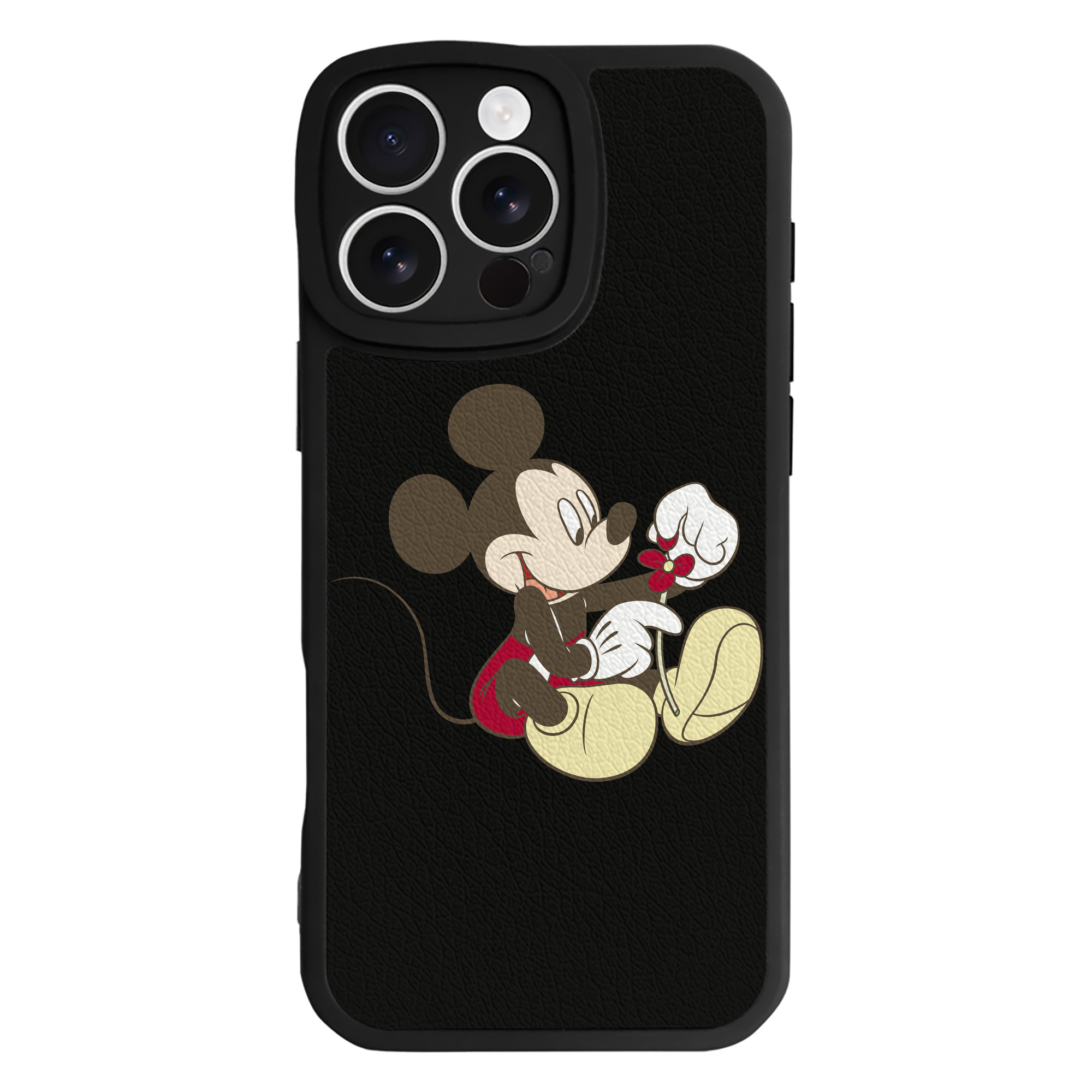 （画像用） ミッキーマウス Mickey Mouse 【iPhone 16シリーズ対応】シリコンスマホケース（レザー調） 材質：シリコン